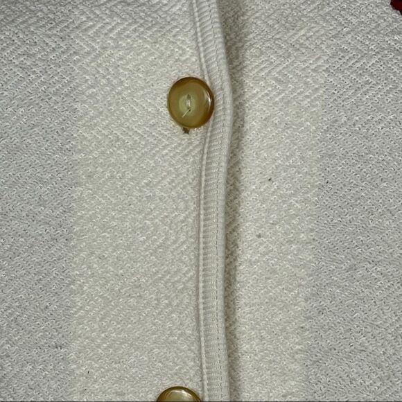 Kitten's Vintage Red Bird White sweater Jacket - Picture 8 of 13